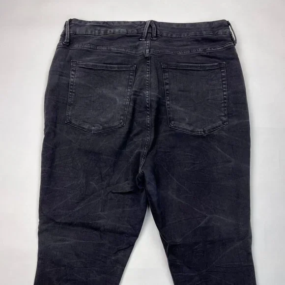 Good American Good Waist Crop Raw Edge Jeans Women 18 Stretch Cotton‎ High Rise